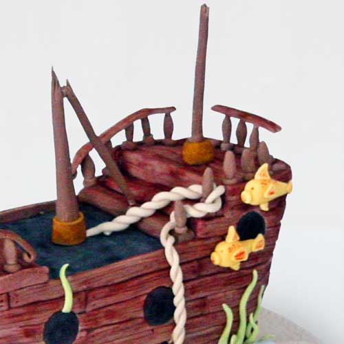Ship wreck boys novelty birthday cake by Ann White in Suffolk
